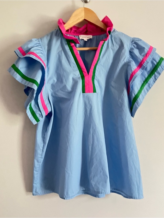 entro Tops - Entro Noelle Flutter Sleeve Top Multicolor Womens Size Medium